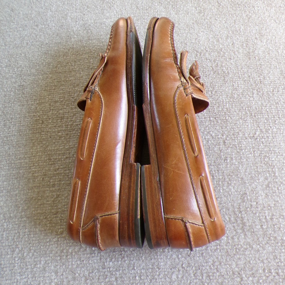 Cole Haan Vintage Mens Tassel Kiltie Loafers Tan Leather Handsewn | 10D (est.) - Picture 6 of 11